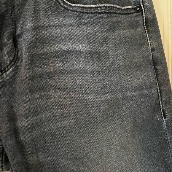 Hudson Los Angeles Charcoal Gray Straight Distressed Designer Jeans Size 30 - Picture 5 of 16